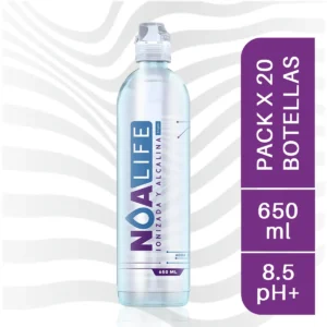 Agua Ionizada y Alcalina 650 ml con Tapa Sport – Pack de 20 Botellas