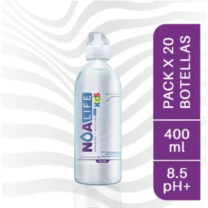 Agua Ionizada y Alcalina 400 ml con Tapa Sport Kids – Pack de 20 Botellas