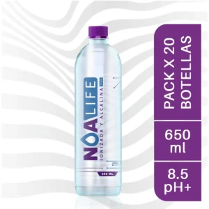 Agua Ionizada y Alcalina 650 ml con Tapa Clásica – Pack de 20 Botellas