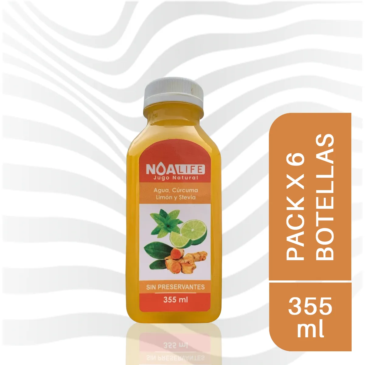Limonada de Cúrcuma sin Azúcar 355 ml – Pack de 6 Botellas