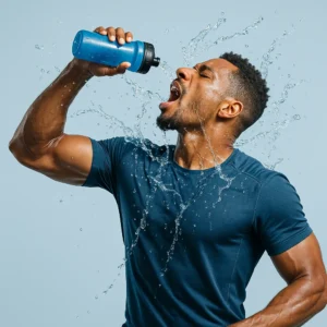 Hombre mojando la cara con agua - Noa Life Ionizada y Alcalina